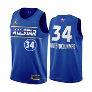 Maglia All Star 2021 Milwaukee Bucks Giannis Antetokounmpo #34 Blu